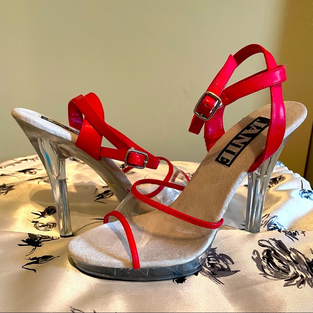 Red Jante Lucite heels